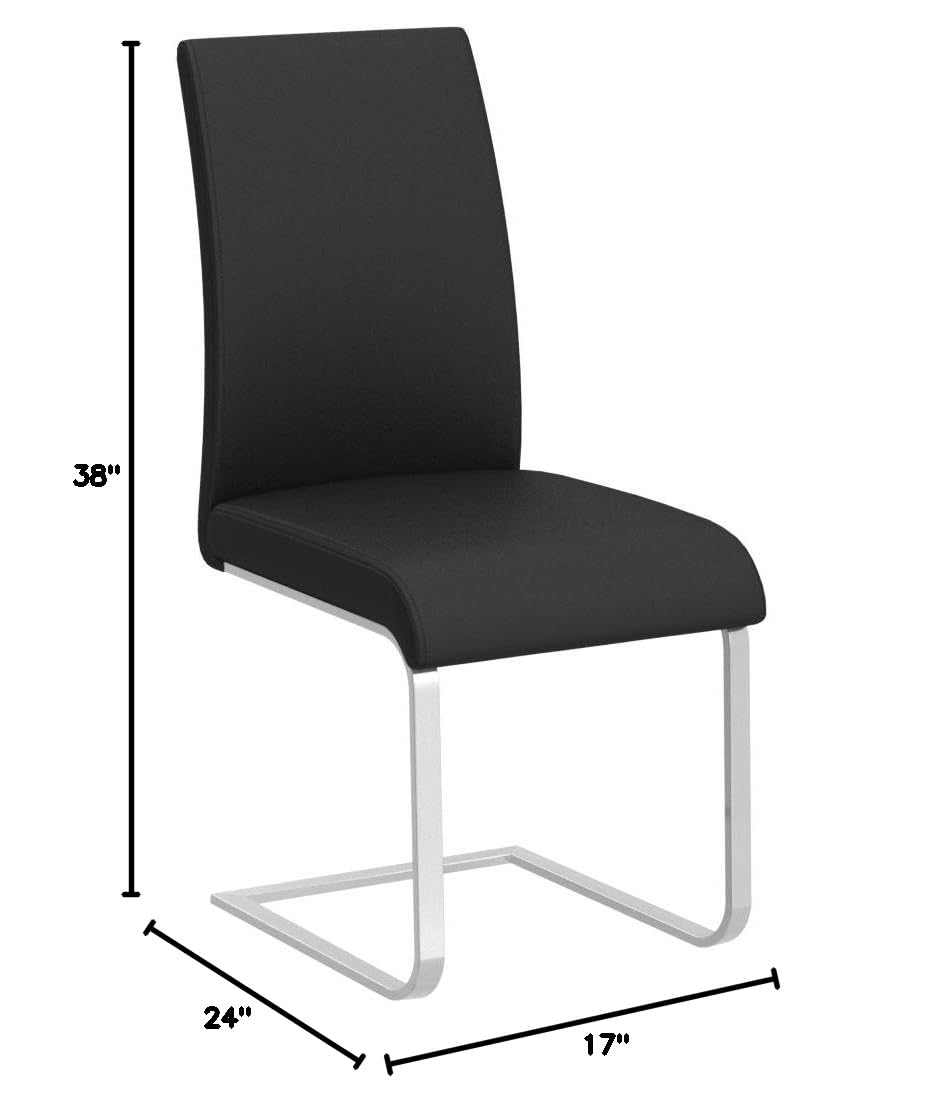 Black Faux Leather Dining Chairs Set of 2 F796