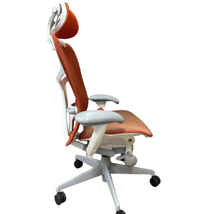 Turquoise Studio White Office Chair with Headrest O48423