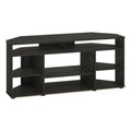 Espresso Composite Wood Corner TV Stand with Adjustable Shelves J59896