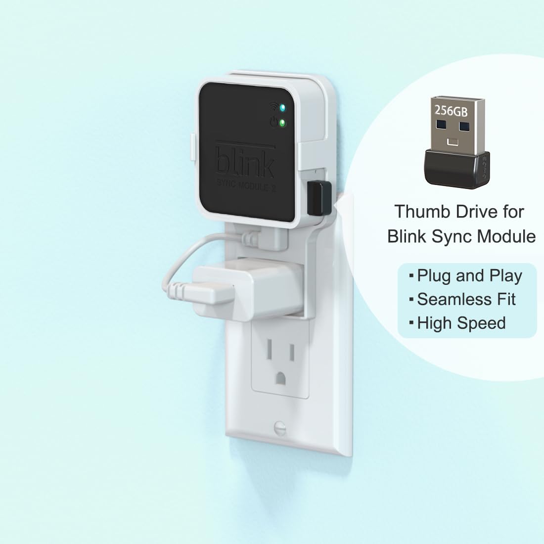 256GB USB Flash Drive with Outlet Wall Mount M178283