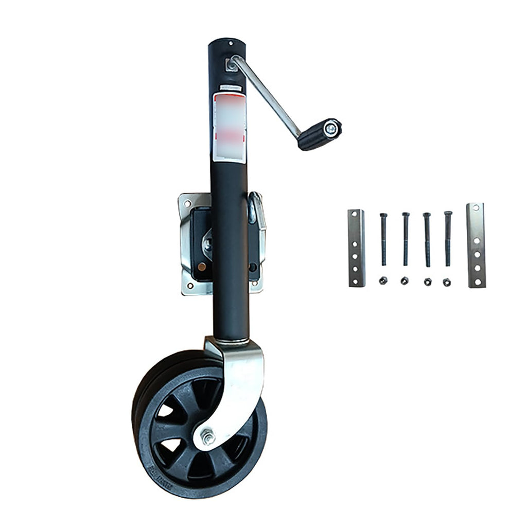 Heavy Duty Boat Trailer Jack with Dual Wheels, 2000lb Capacity, Side-Wind Crank, Swivel Design, Frosted Black Finish Z99418