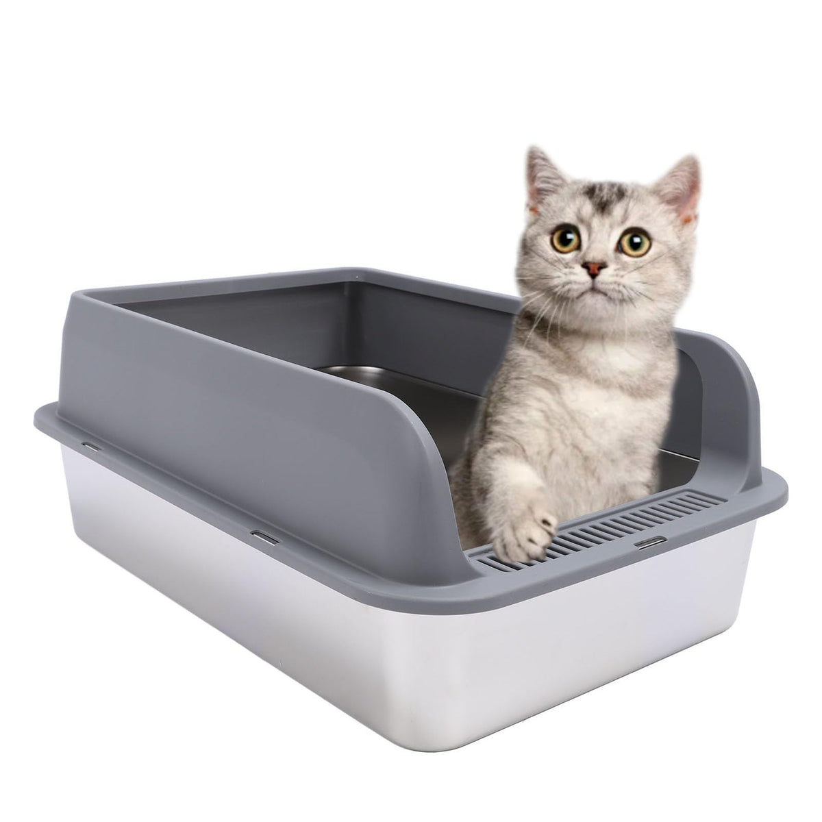 Stainless Steel Enclosed Litter Box with Lid G815
