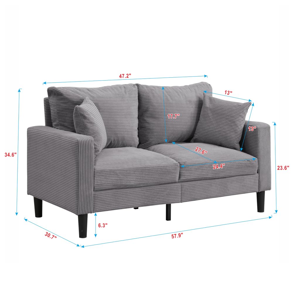 Light Gray 2 Seat Upholstered Sofa D94121