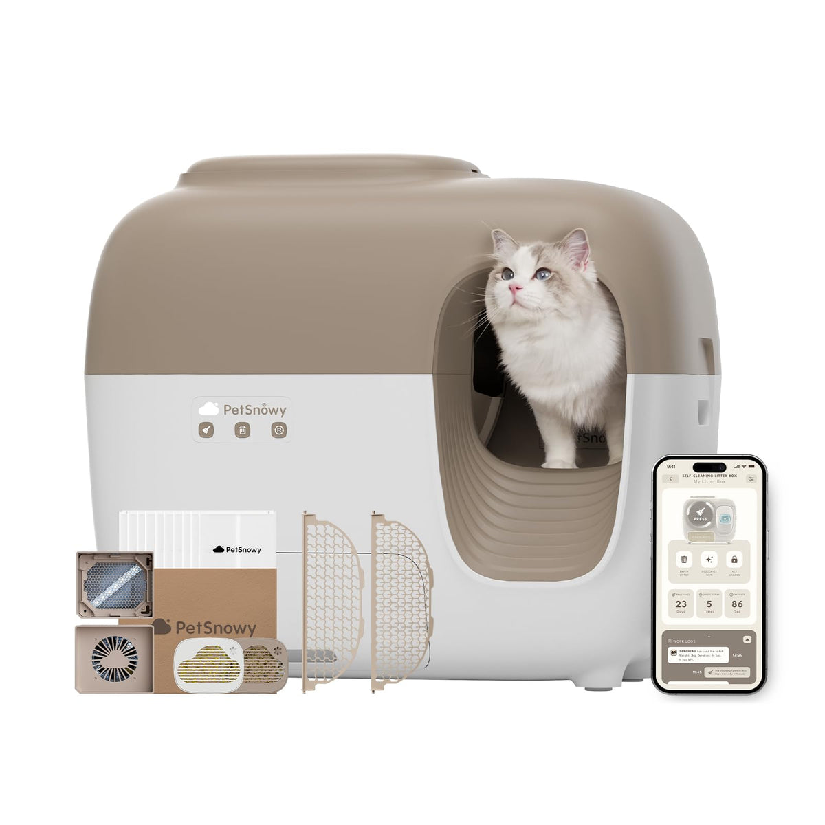 Self-Cleaning Automatic Cat Litter Box with Odor Control S5876