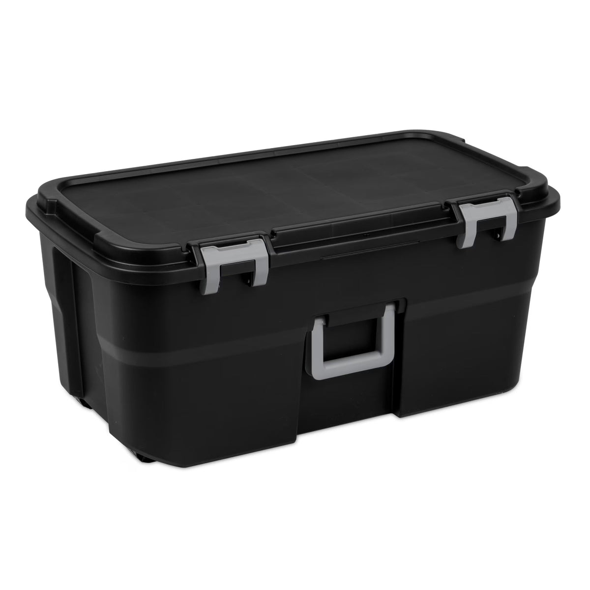 22 Gallon Black Wheeled Plastic Storage Trunk U16725