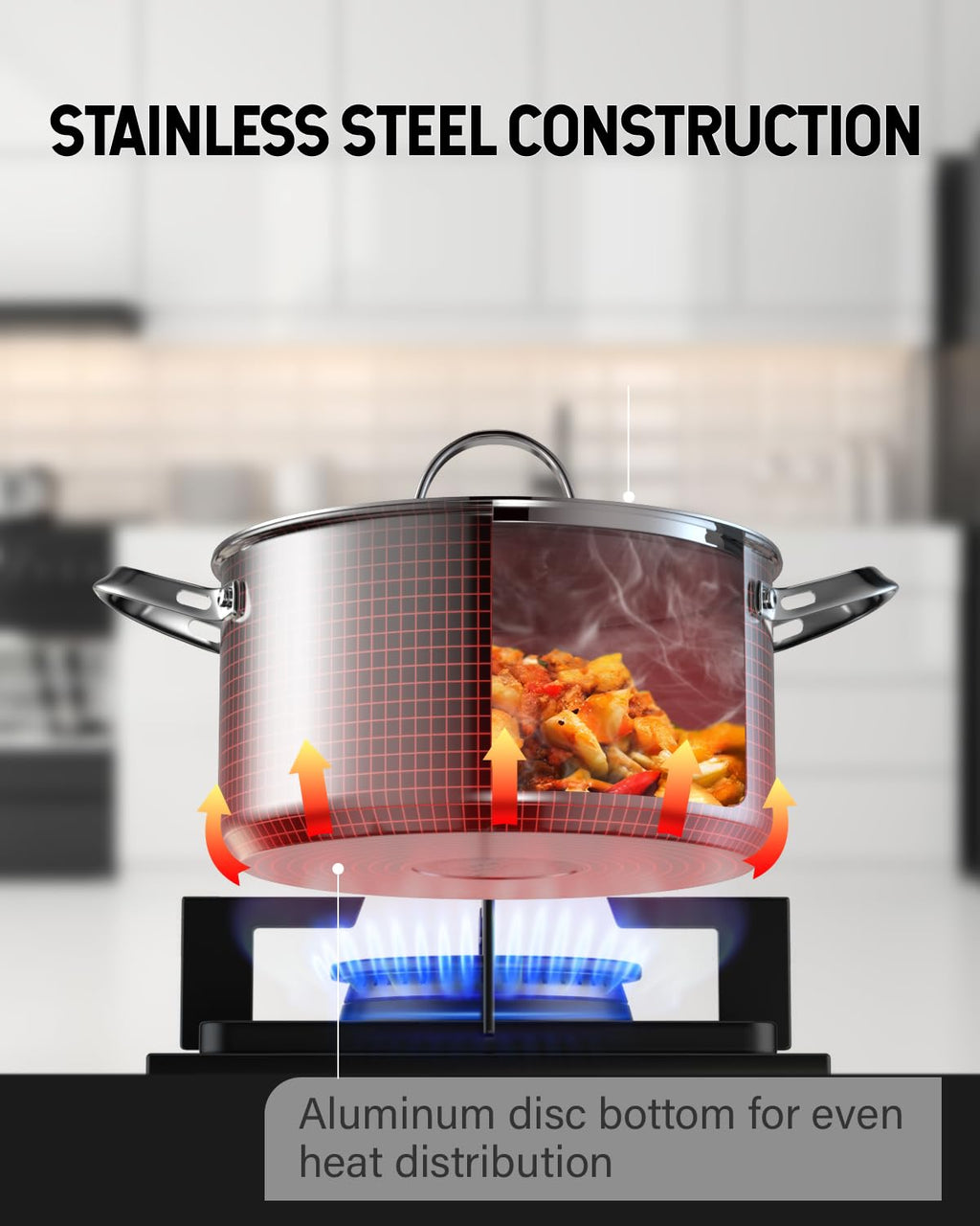 7 Quart Stainless Steel Stock Pot with Lid R605425