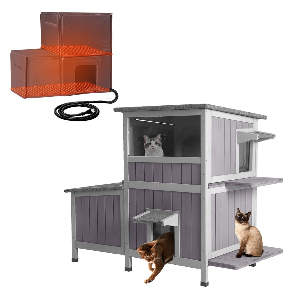 Heated Insulated Outdoor Cat House with Liner B540935