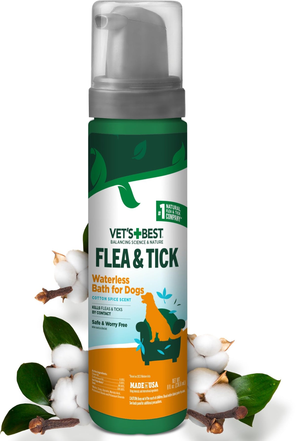 Waterless Flea & Tick Bath for Dogs 8 oz V1802
