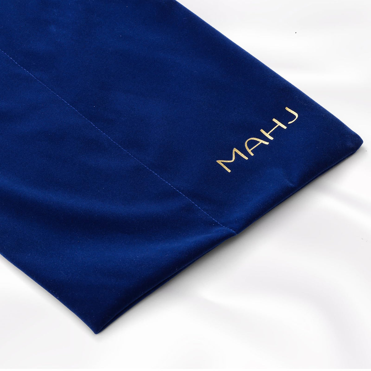 Blue Velvet Drawstring Storage Bag with 2 Compartments A66354