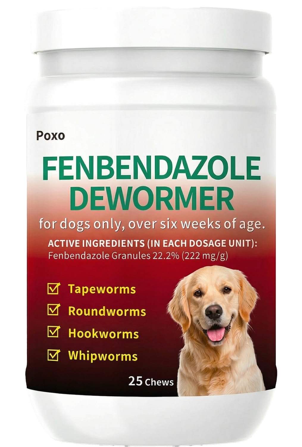 Fenbendazole Dog Dewormer 25 Chews S4850