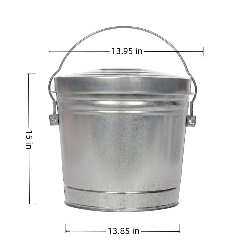 Galvanized Steel Storage Can with Locking Lid F9382