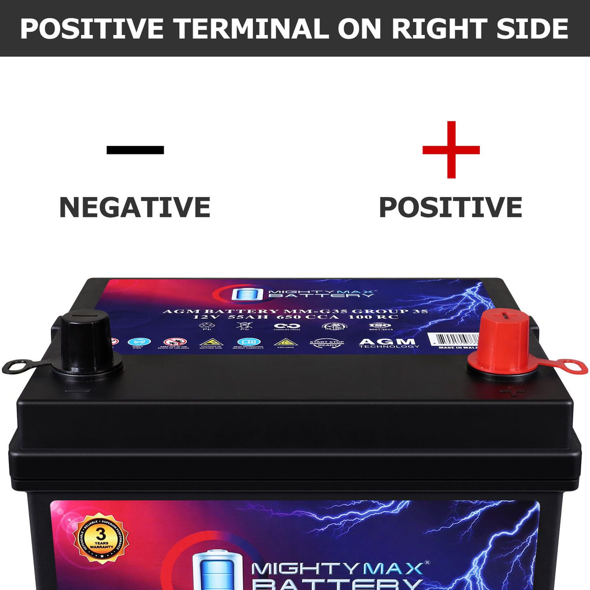 12V 55Ah AGM Replacement Battery J1659