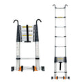 Telescopic Ladder 20ft/23ft/26ft Aluminum with Hook & Stabilizer Bar G543