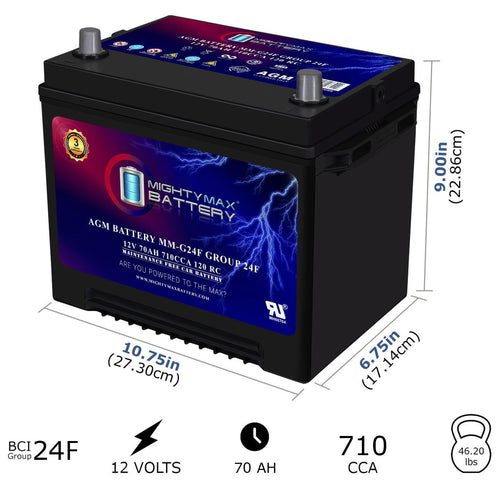 12V 70Ah AGM Replacement Battery H797375