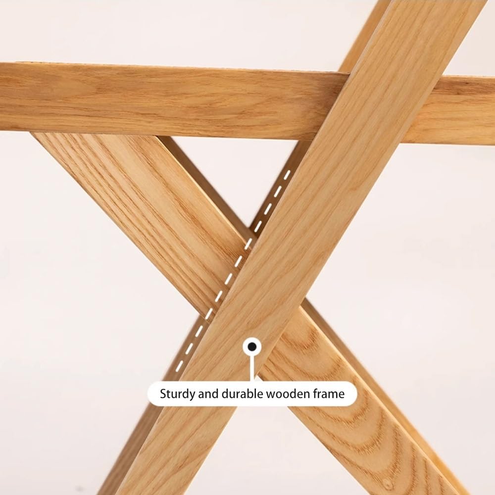 Teal Wood Folding Chair with Backrest D859