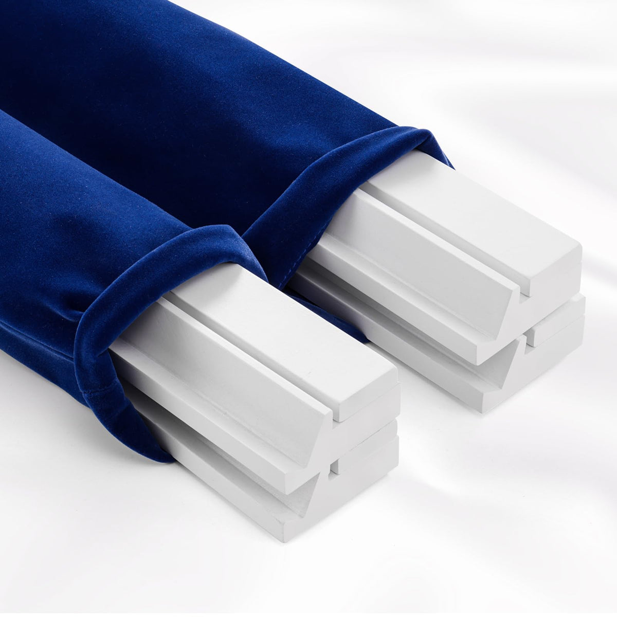 Blue Velvet Drawstring Storage Bag with 2 Compartments A66354