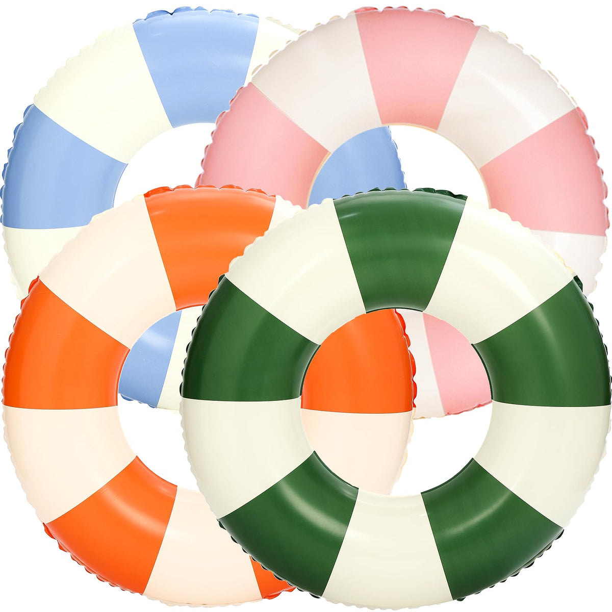 Large Inflatable Pool Float 36 Inch Striped Swim Rings G386916