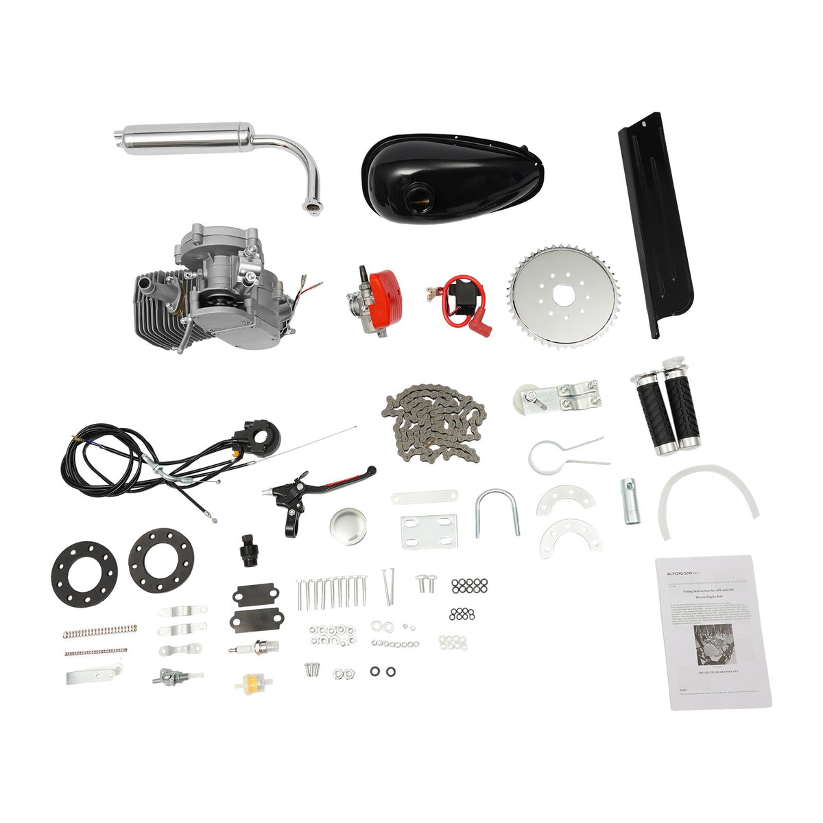 2-Stroke 100cc Gas Bicycle Engine Kit with 44 Tooth Sprocket O643