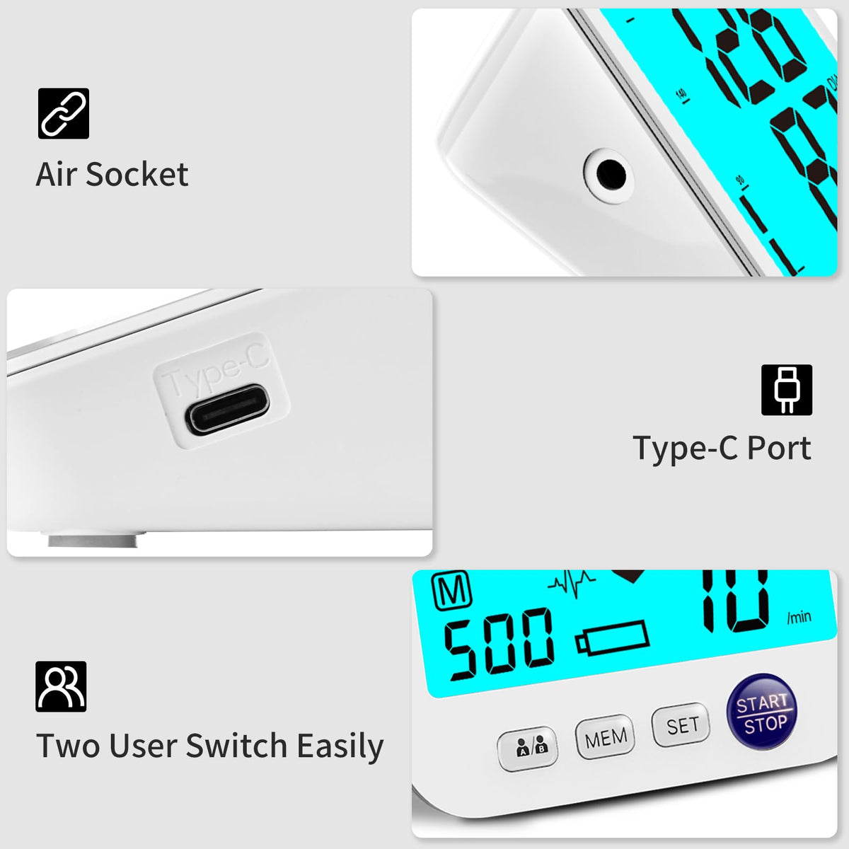 Automatic Digital Blood Pressure Monitor Upper Arm Adjustable Cuff V958
