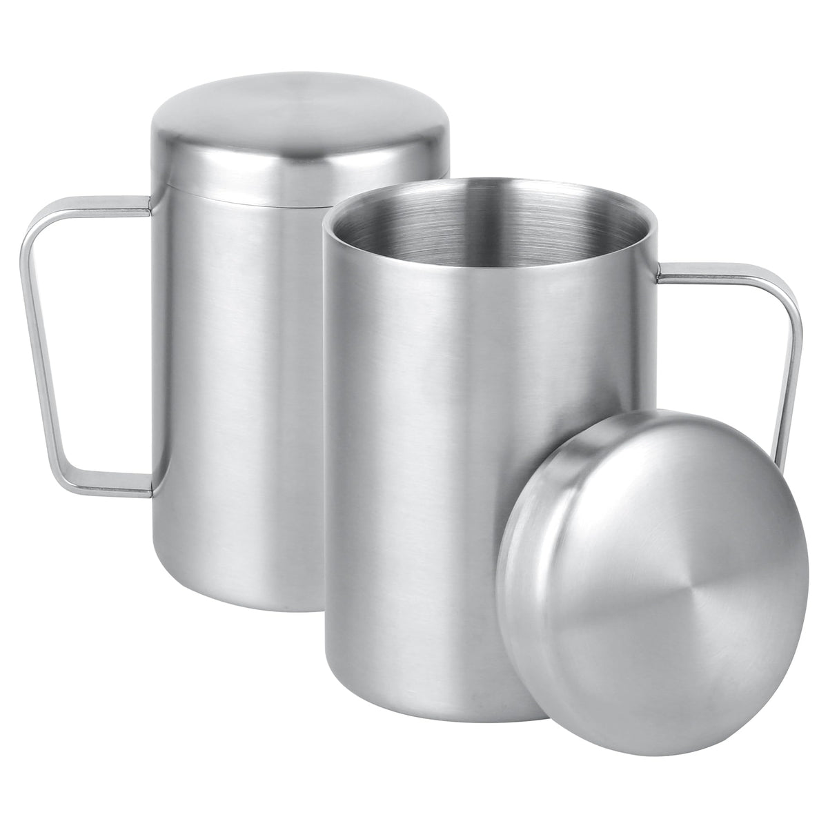 17 oz Stainless Steel Camping Mugs with Lids, Set of 2 U1840