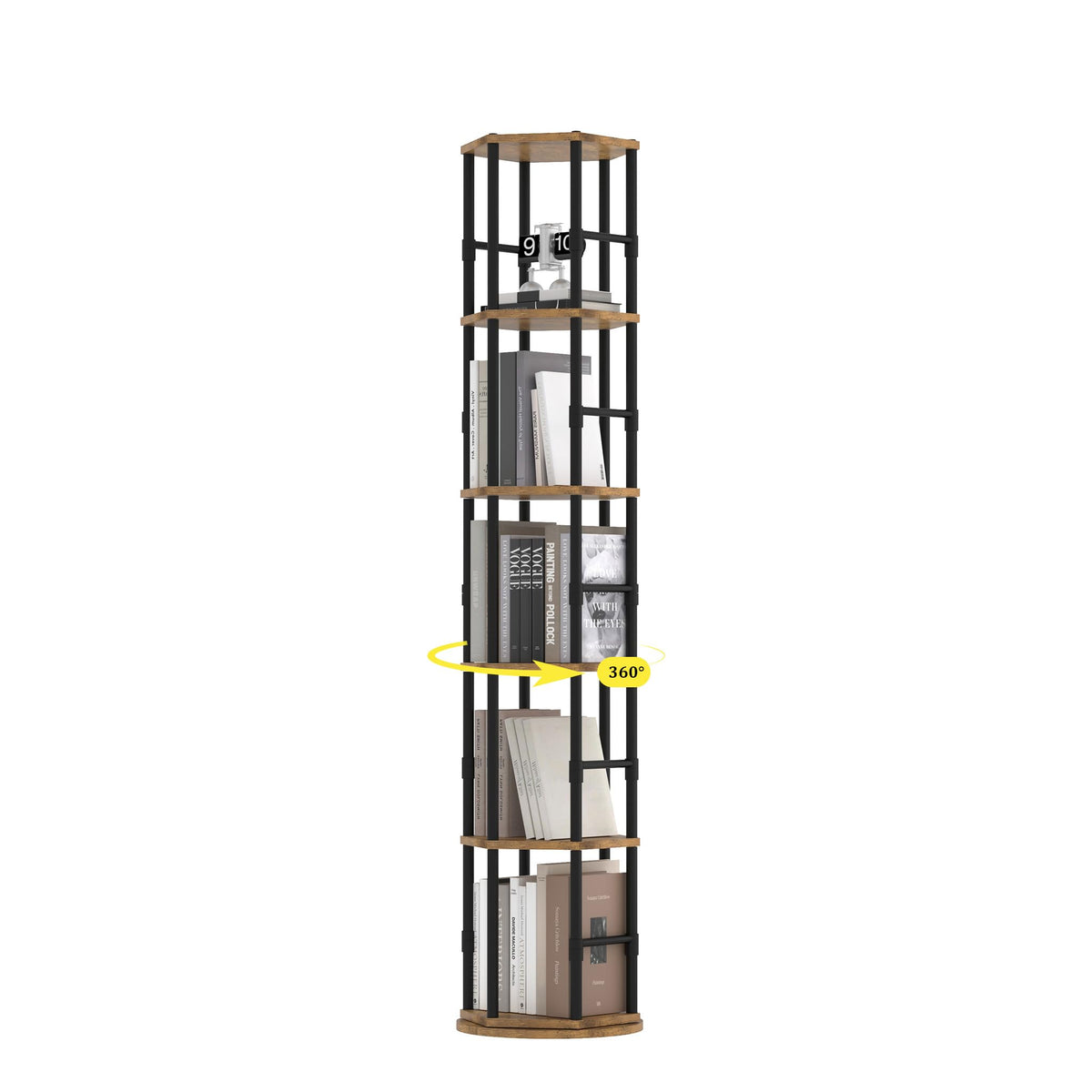 5-Tier Rotating Bookshelf Tower R833056
