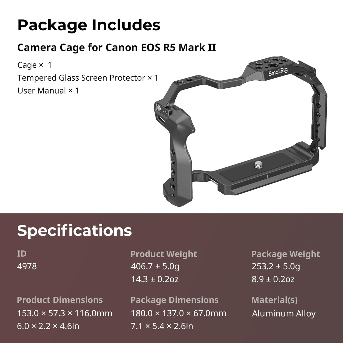 Aluminum Alloy Camera Video Cage with Cold Shoe Mount F396