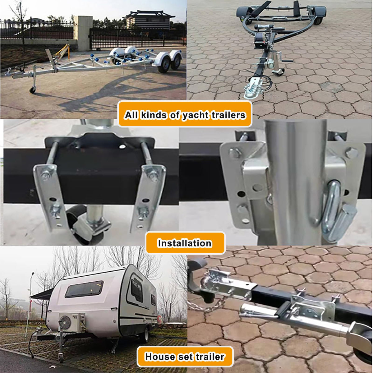 Heavy Duty Boat Trailer Jack with Dual Wheels, 2000lb Capacity, Side-Wind Crank, Swivel Design, Frosted Black Finish Z99418