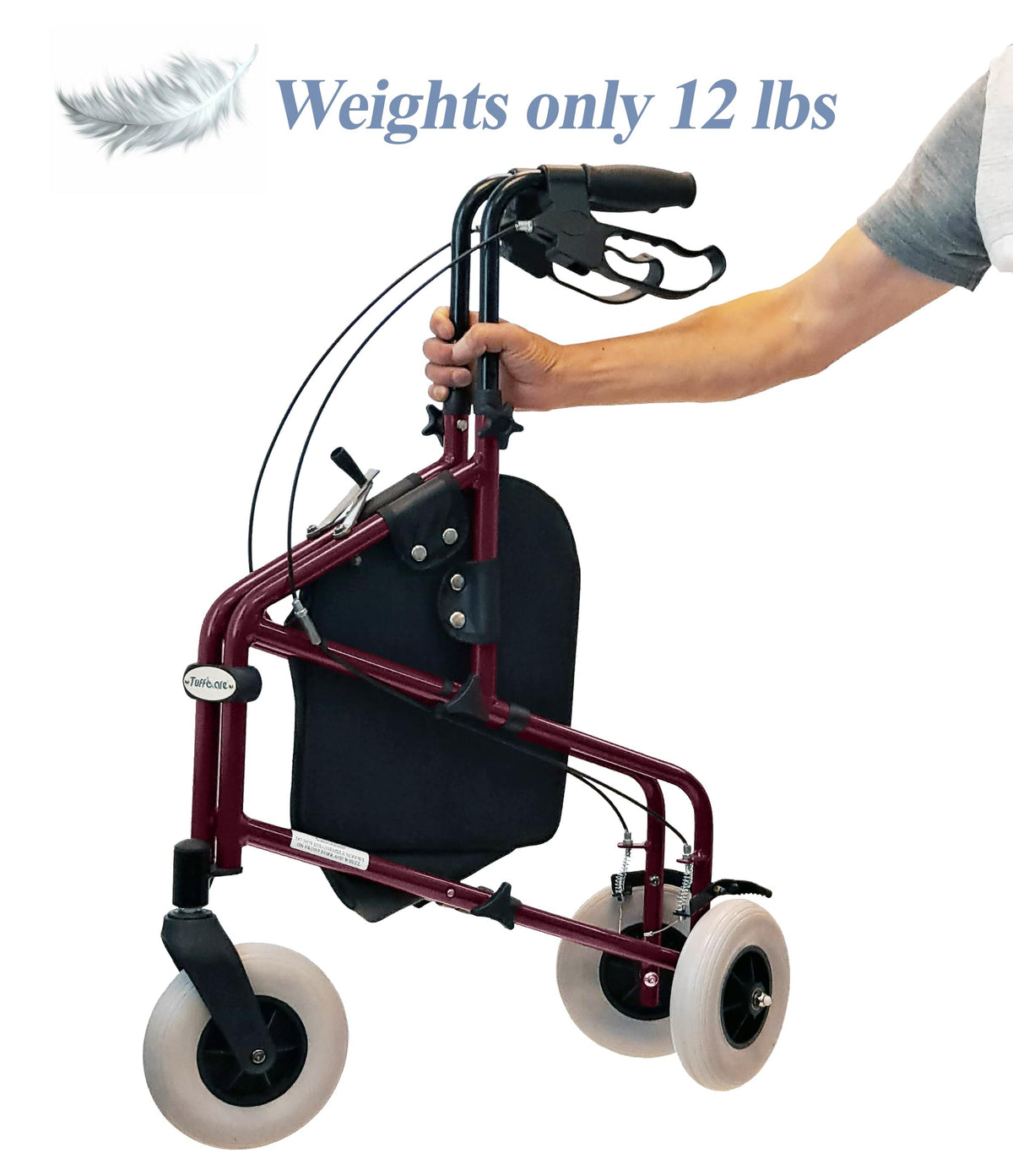 Lightweight Retractable 3 Wheel Walker with Balloon Tires G619145