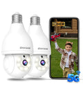 2K Light Bulb Security Camera, 5G/2.4G WiFi, 2 Pack A263864