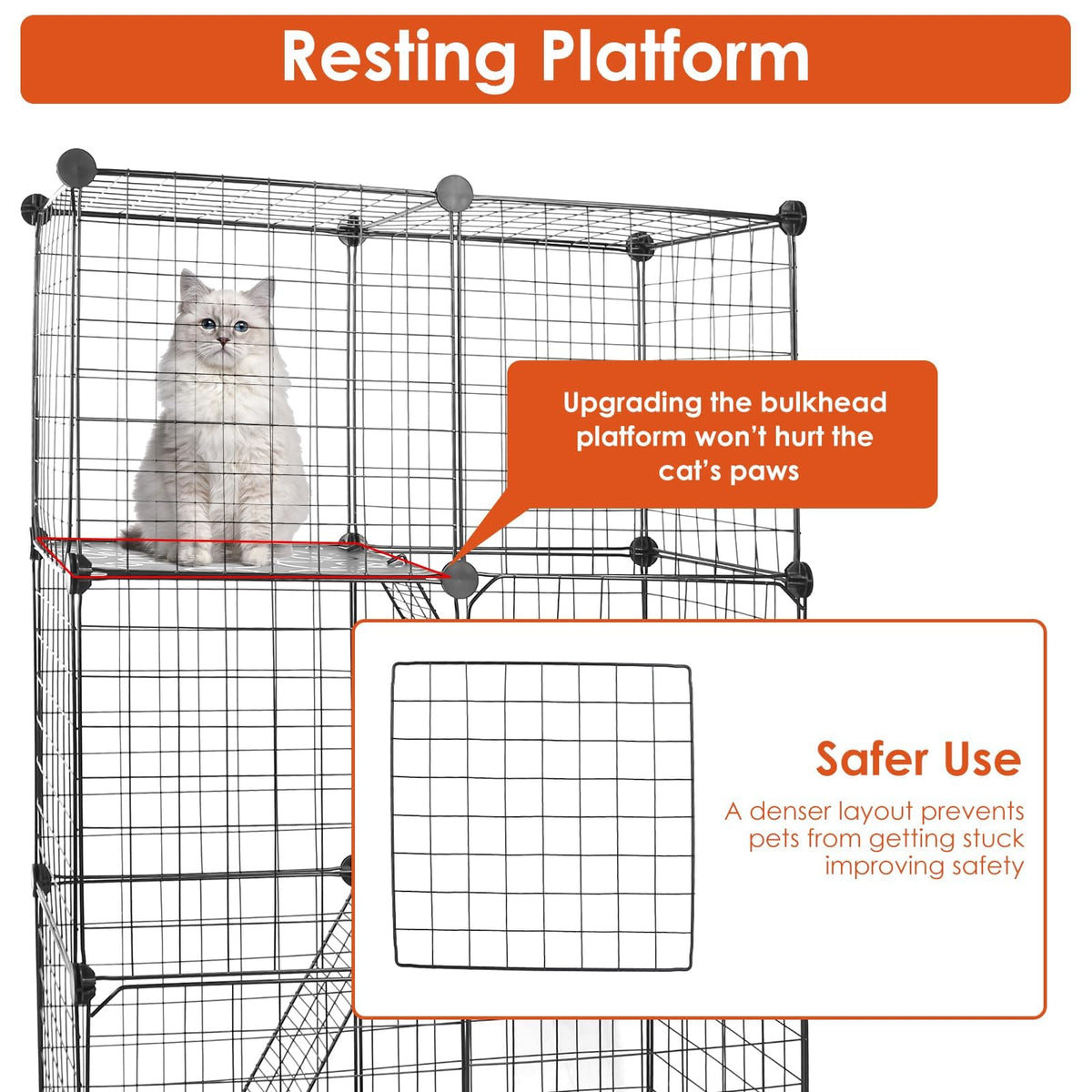 3-Tier Cat Cage with 3 Doors 2 Ramp Ladders H59450