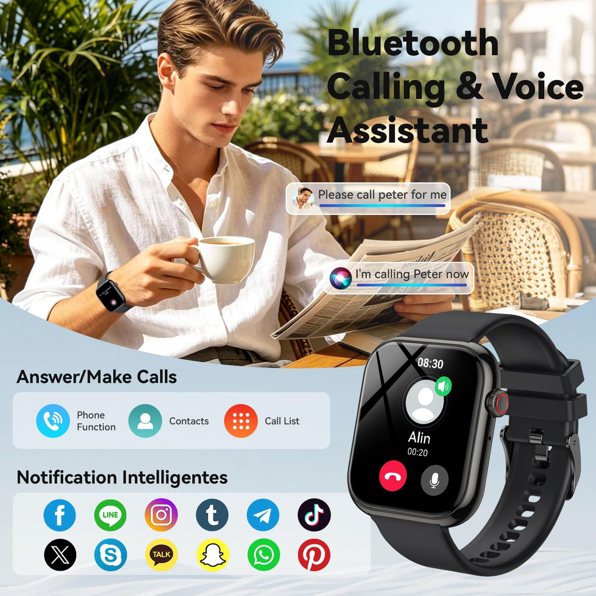 1.85" HD Touchscreen IP68 Waterproof Smart Watch R273895