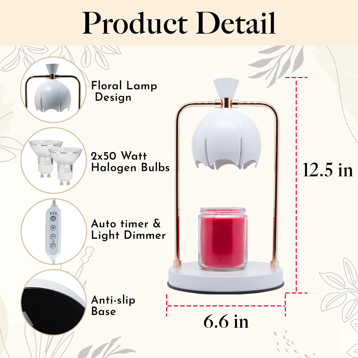 Electric Candle Warmer Lamp with Timer & Dimmer V928