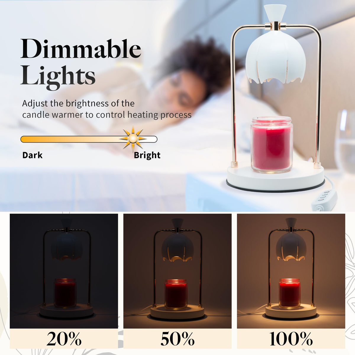 Electric Candle Warmer Lamp with Timer & Dimmer V928