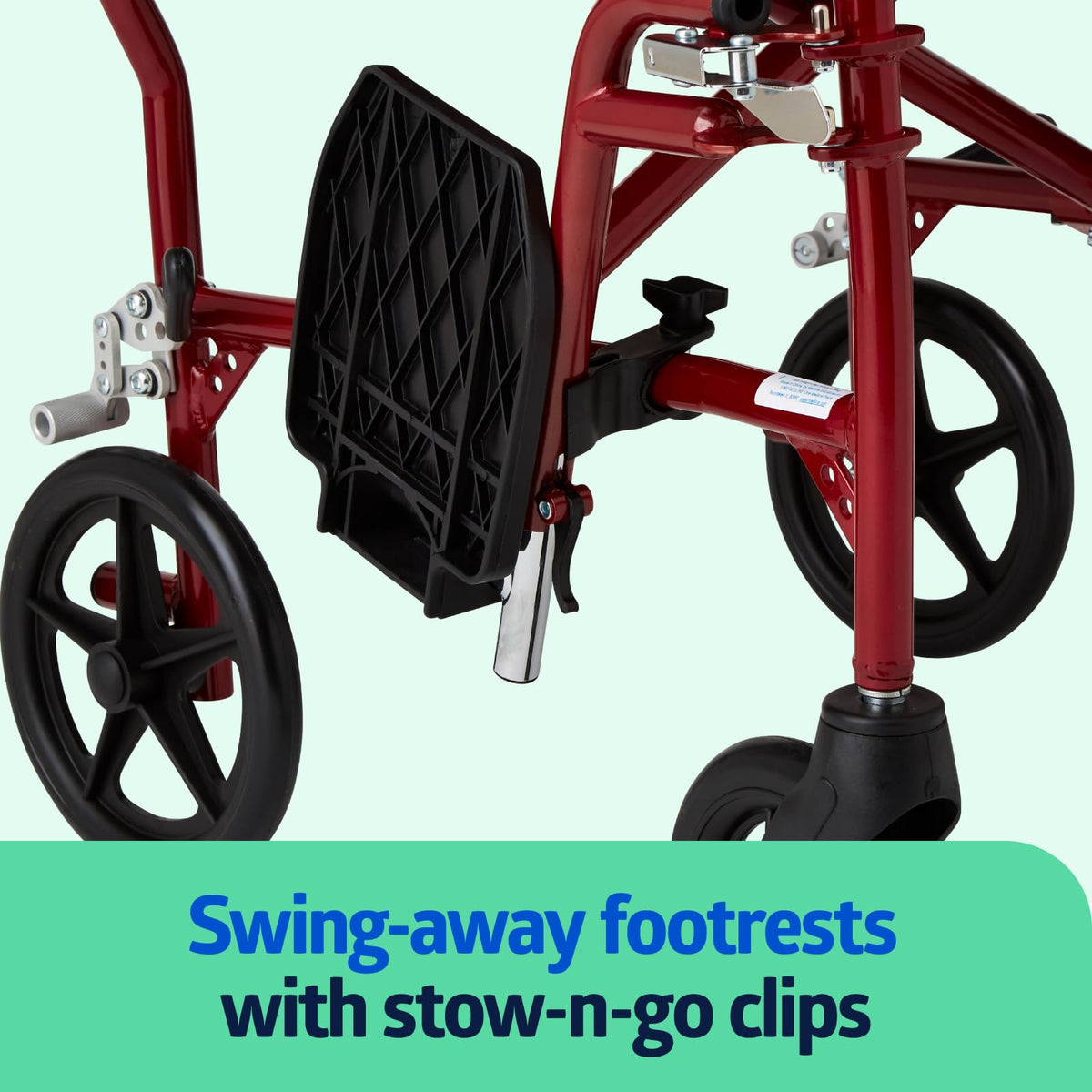 Ultra Lightweight Foldable Transport Wheelchair 19-Inch Seat Q35030