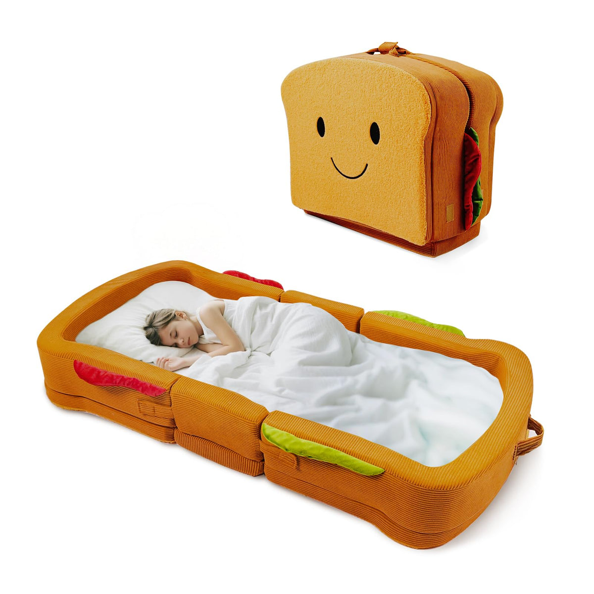 Portable Foldable Soft Foam Toddler Travel Bed with Safety Rail N931979