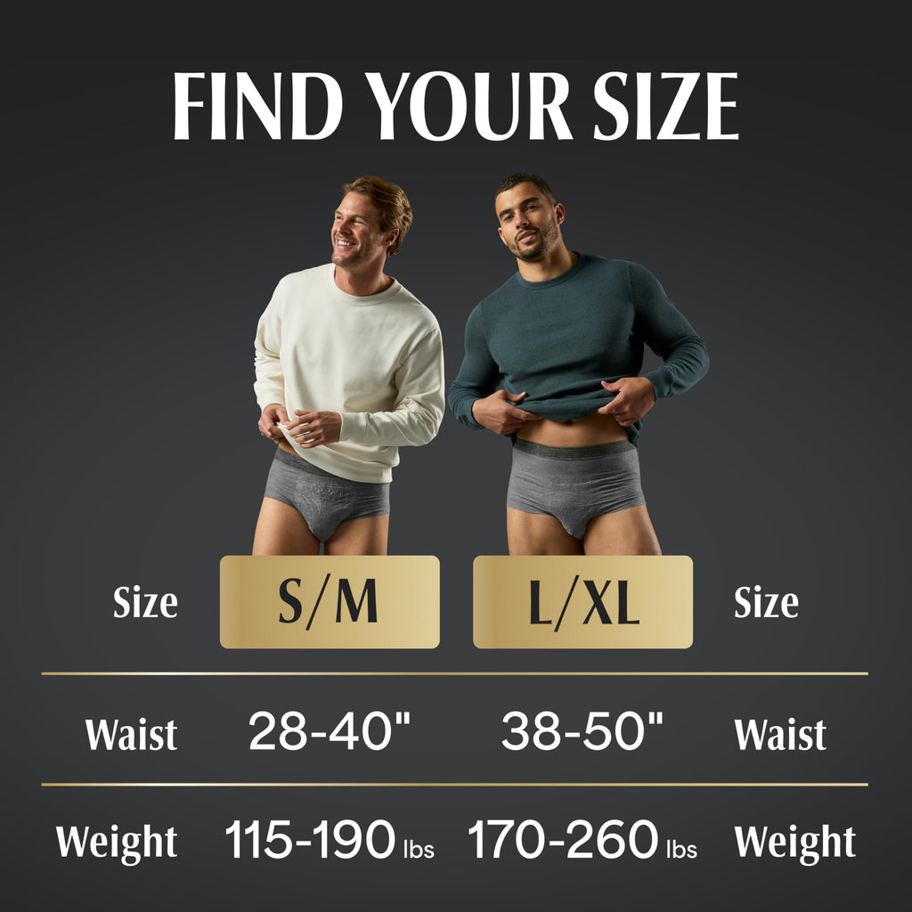 L/XL Incontinence Underwear for Men, 12 Count G62026
