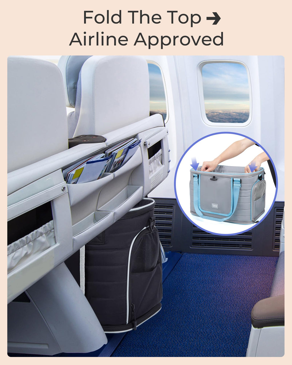 Airline Approved Soft-Sided Pet Carrier for Cats/Dogs Up to 20 Lbs F3625