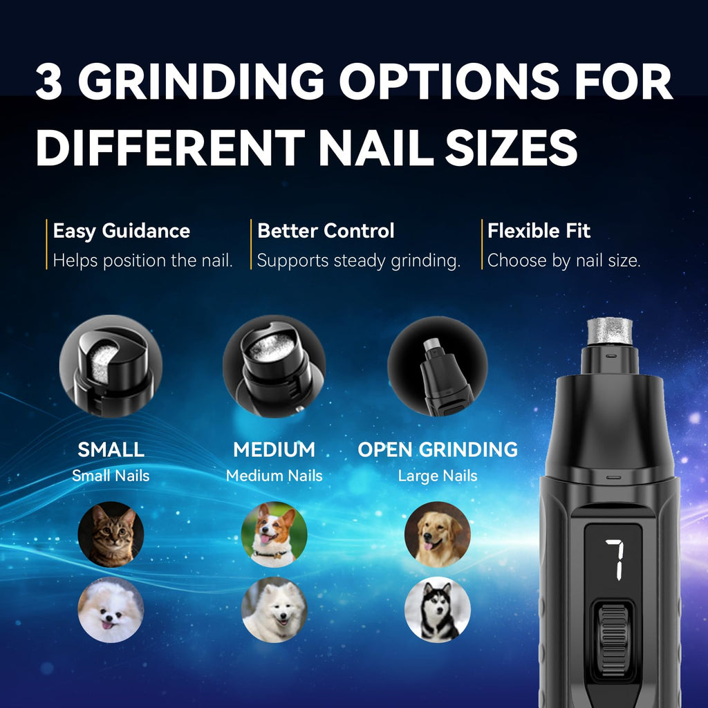 Quiet Dog Nail Grinder, 7 Speeds, 15,000 RPM E47220
