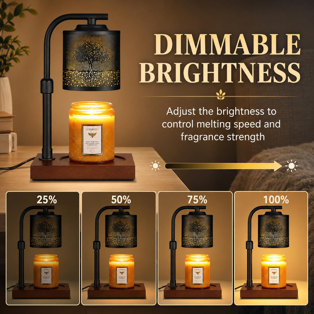 Electric Candle Warmer Lamp Adjustable Height Dimmable E349084