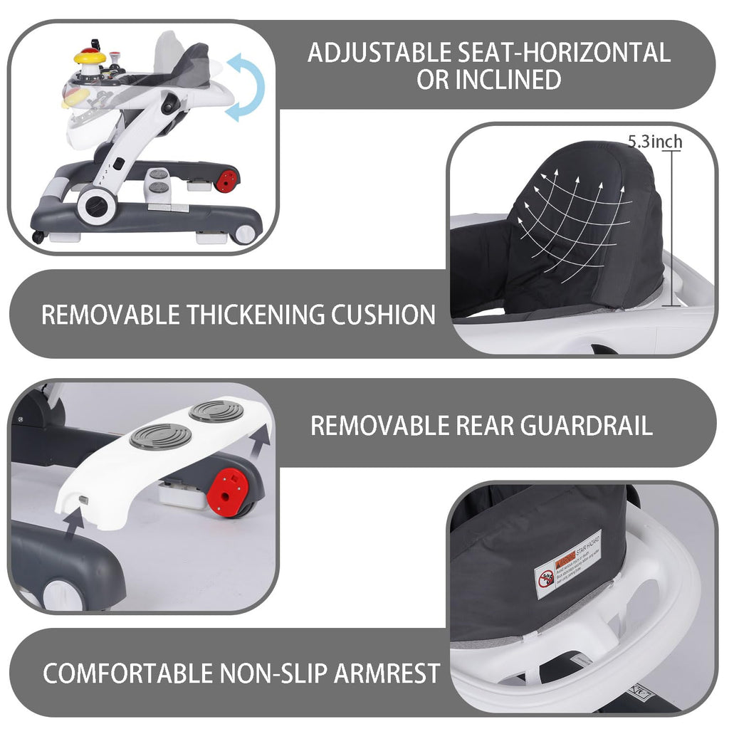 5 in 1 Baby Activity Walker with Wheel, Music & Lights F662983