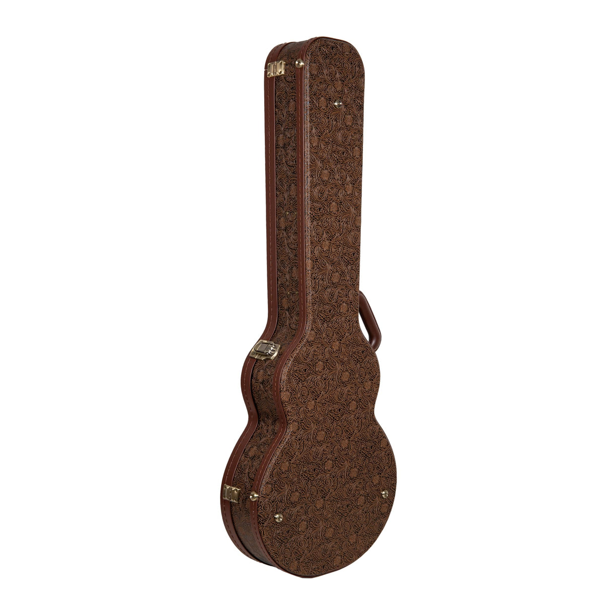Brown Wooden Guitar Case with Velvet Interior and Lock Q5406
