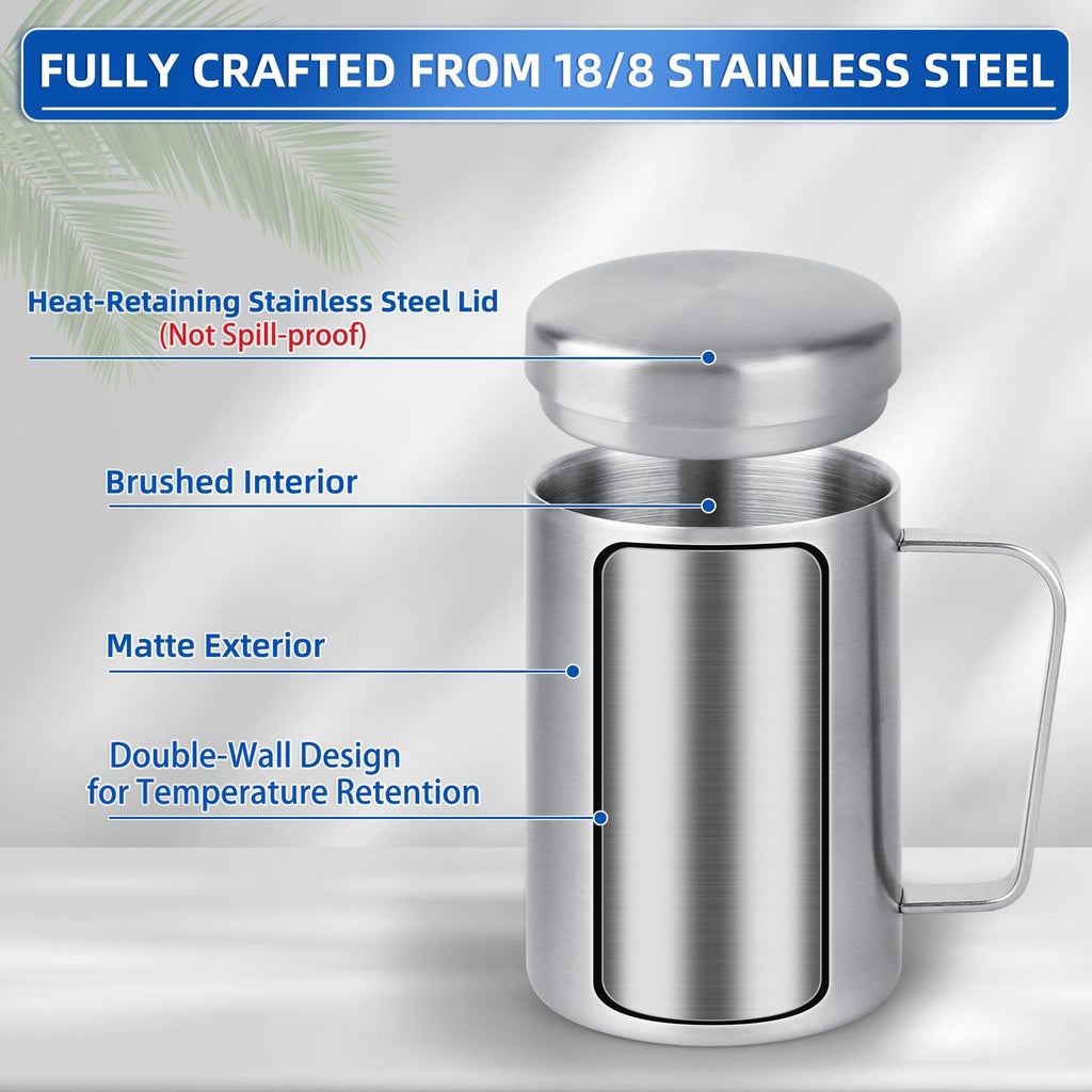 17 oz Stainless Steel Camping Mugs with Lids, Set of 2 U1840