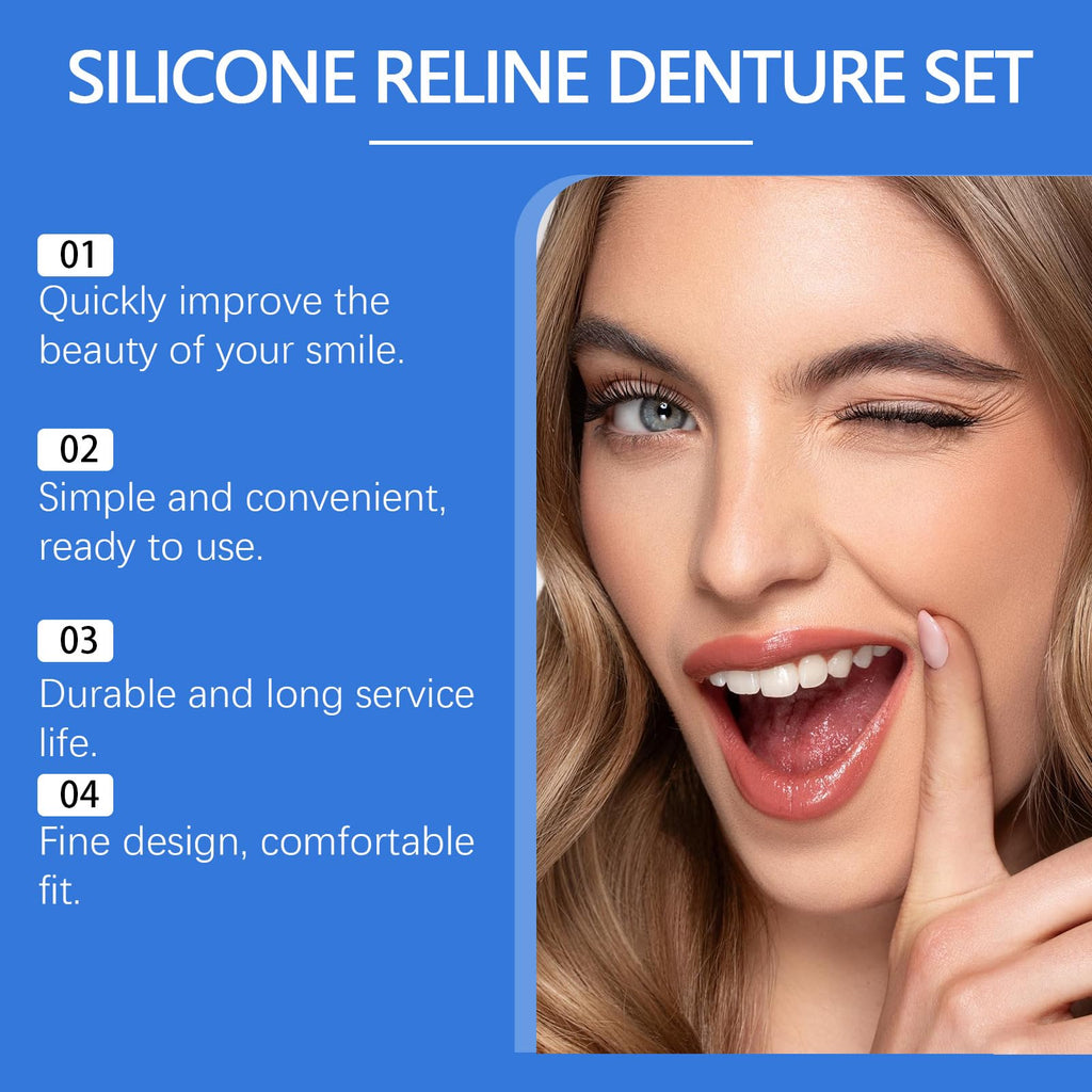Full Denture Set Silicone Reline Kit 1 Ounce E121955