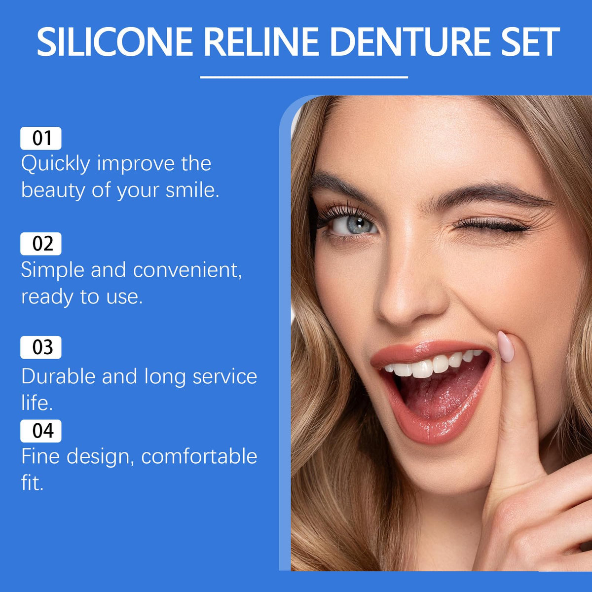 Full Denture Set Silicone Reline Kit 1 Ounce E121955