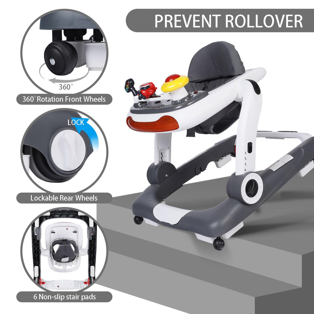 5 in 1 Baby Activity Walker with Wheel, Music & Lights F662983