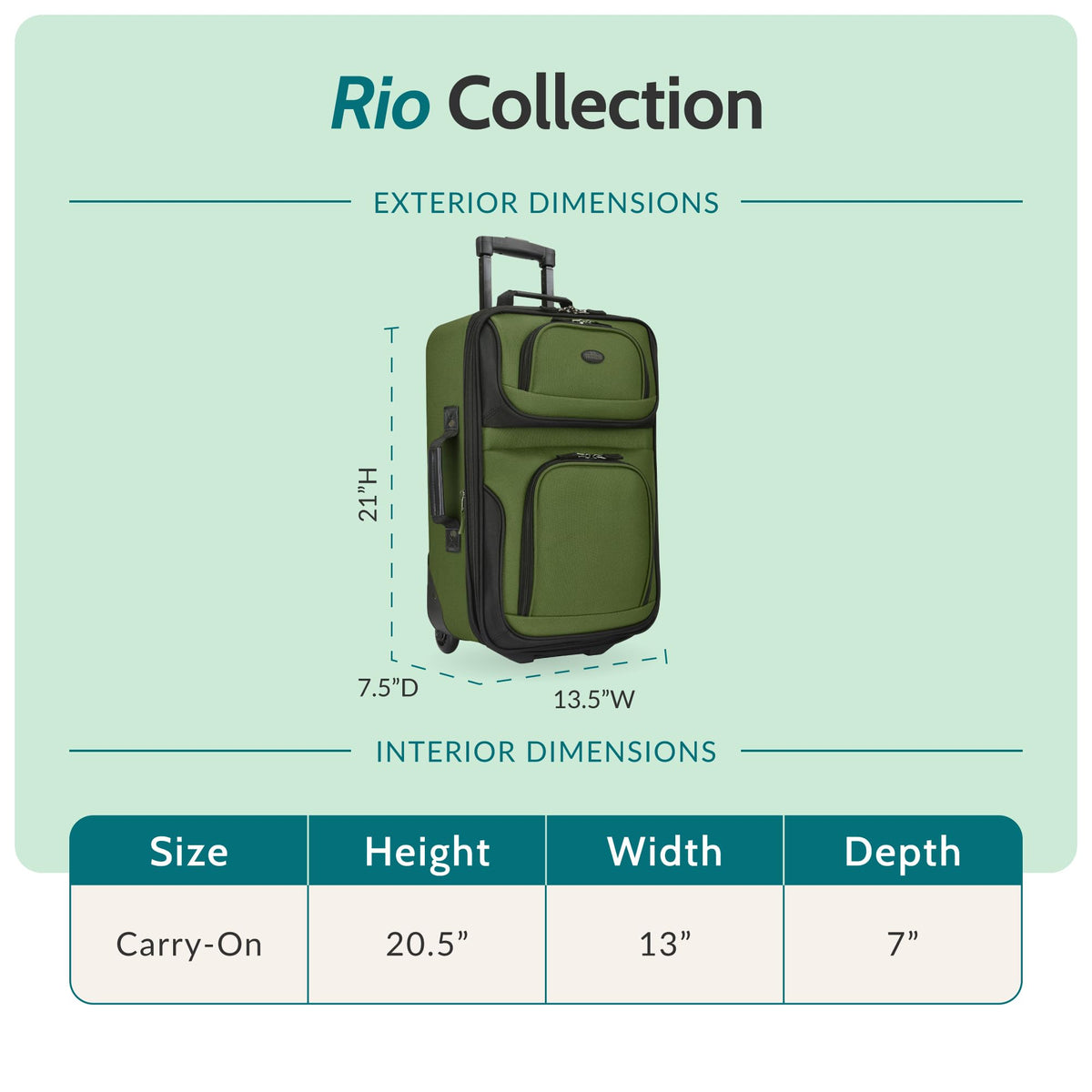 Lightweight Softside Rolling Carry-on Suitcase C64206