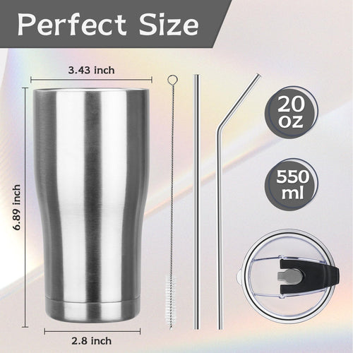20oz Insulated Tumbler with Lid Straw M528