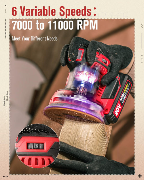20V Cordless Random Orbital Sander 5” E3423