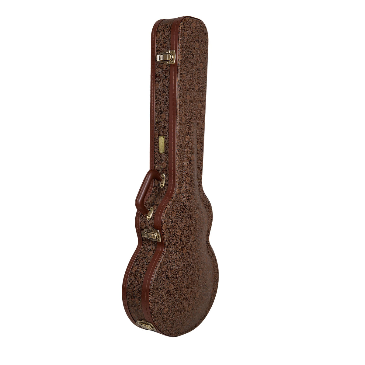 Brown Wooden Guitar Case with Velvet Interior and Lock Q5406