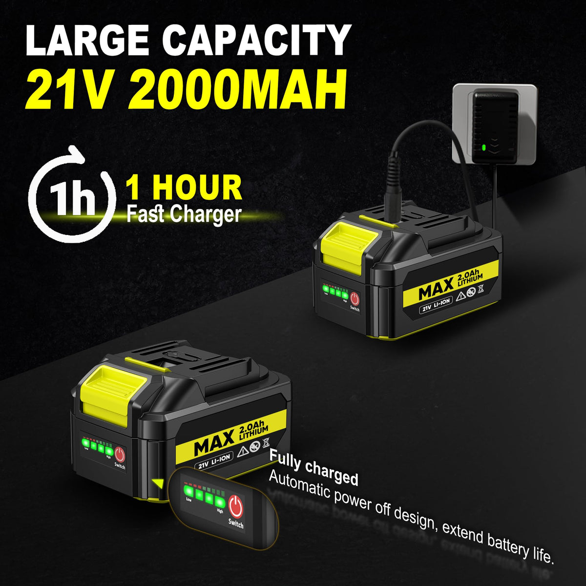 2" Cordless Brad Nailer, 2-in-1 21V Electric Brad Nailer with Battery I8177